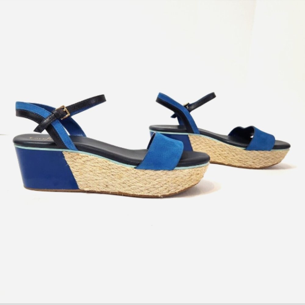 Cole Haan New York Arden Wedge Platform Espadrille Ankle Strap Sandals NWD